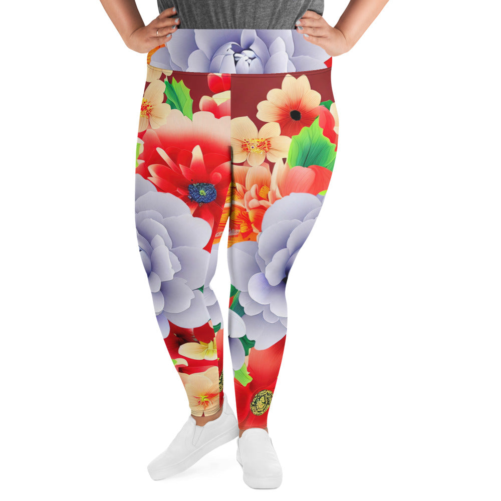 DMV 0035 Floral All-Over Print Plus Size Leggings