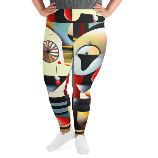 DMV 0022 Retro Art All-Over Print Plus Size Leggings