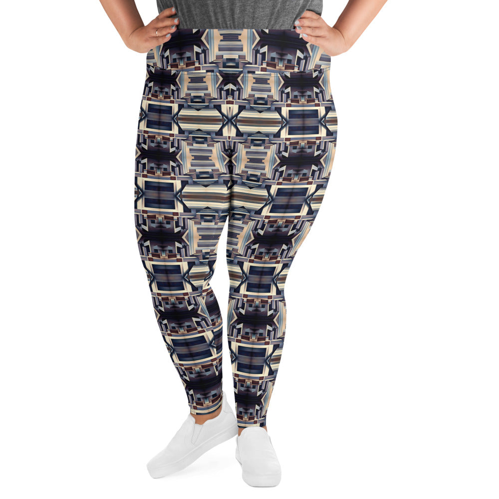 DMV 0058 Conceptual Artsy All-Over Print Plus Size Leggings