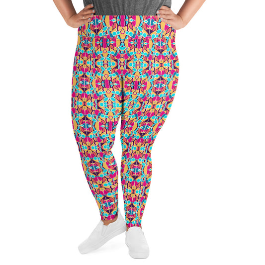 DMV 0010 Vintage Artsy All-Over Print Plus Size Leggings