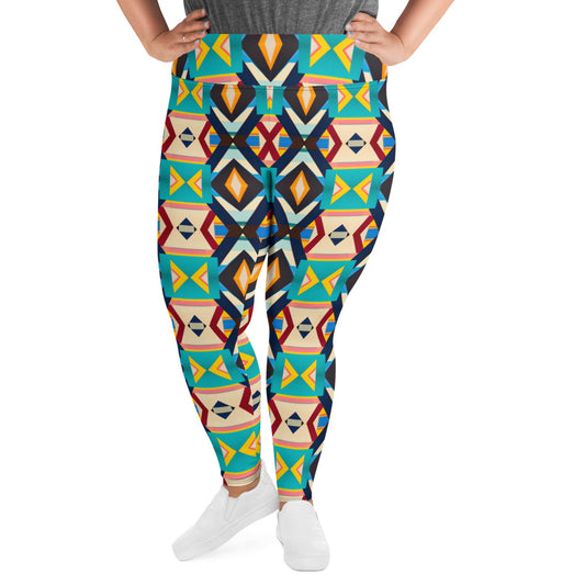 DMV 0111 Classic Boho All-Over Print Plus Size Leggings