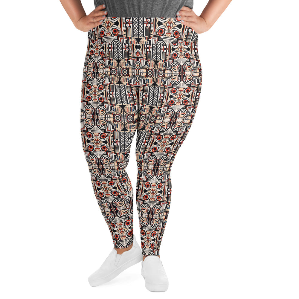 DMV 0274 Chic Boho All-Over Print Plus Size Leggings