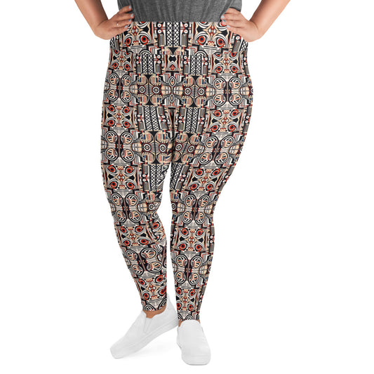 DMV 0274 Chic Boho All-Over Print Plus Size Leggings