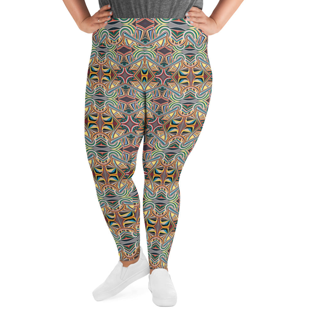 DMV 0213 Conceptual Artsy All-Over Print Plus Size Leggings