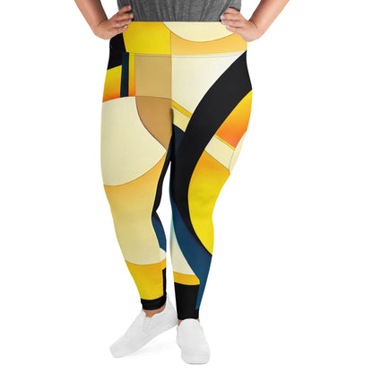 DMV 0222 Retro Art All-Over Print Plus Size Leggings