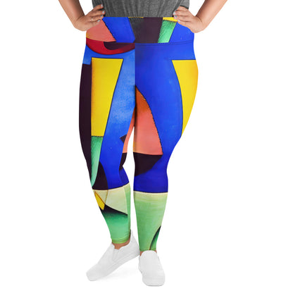 DMV 0255 Retro Art All-Over Print Plus Size Leggings