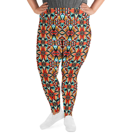 DMV 0210 Vintage Artsy All-Over Print Plus Size Leggings