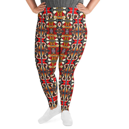 DMV 0208 Chic Boho All-Over Print Plus Size Leggings