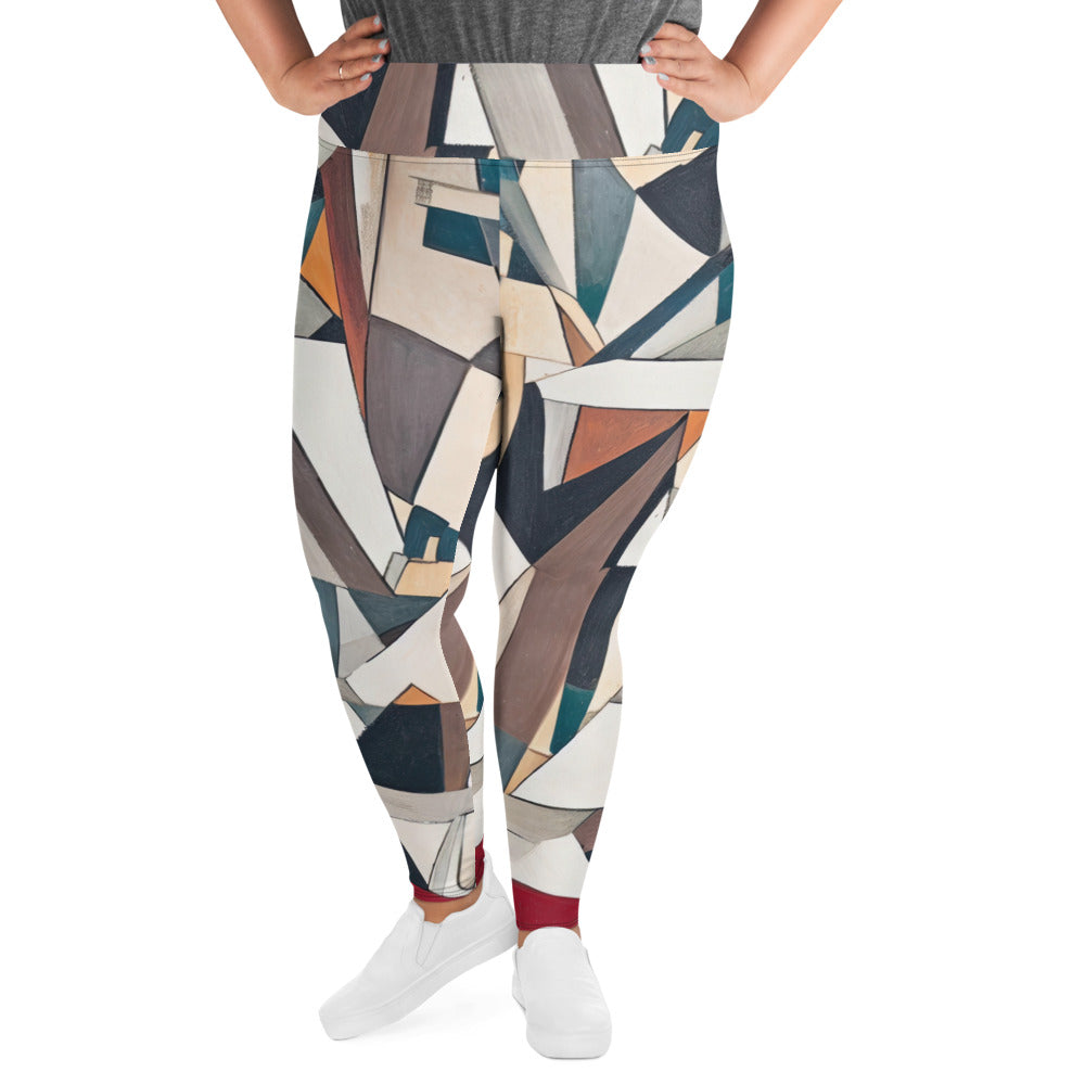 DMV 0264 Abstract Art All-Over Print Plus Size Leggings