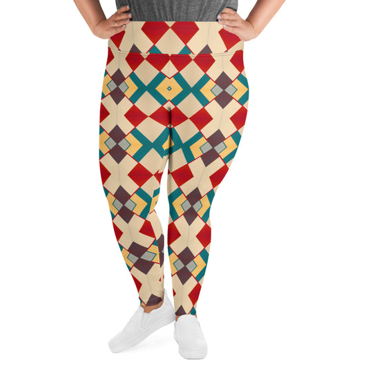 DMV 0129 Classic Boho All-Over Print Plus Size Leggings