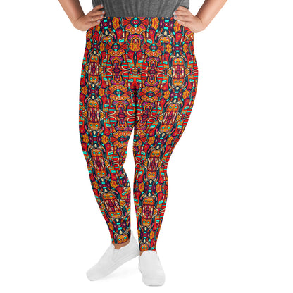 DMV 0110 Psy Artsy All-Over Print Plus Size Leggings