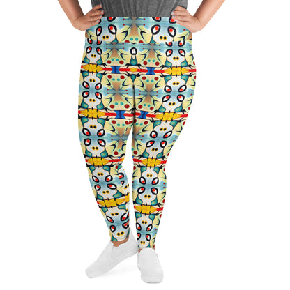 DMV 0102 Vintage Artsy All-Over Print Plus Size Leggings