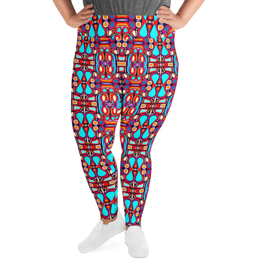 DMV 0094 Vintage Artsy All-Over Print Plus Size Leggings