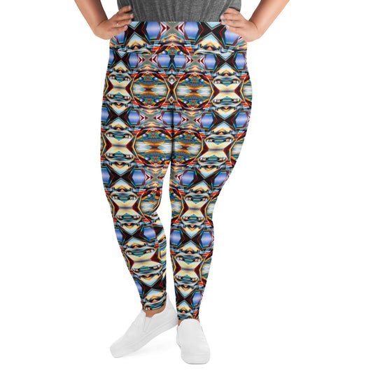 DMV 0221 Conceptual Artsy All-Over Print Plus Size Leggings