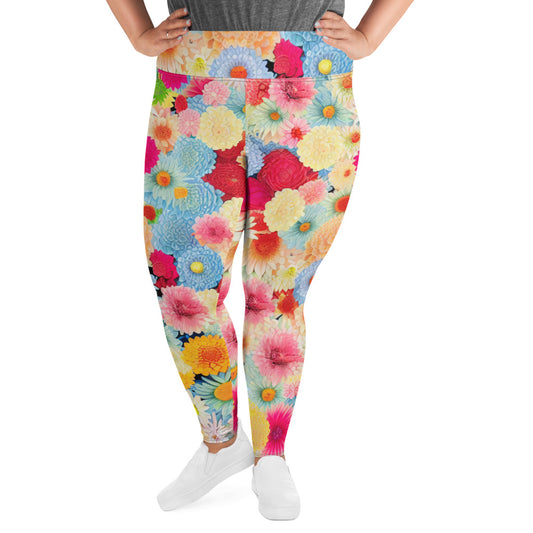 DMV 0106 Floral All-Over Print Plus Size Leggings