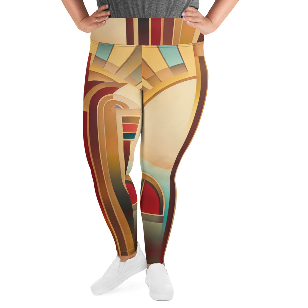 DMV 0165 Retro Art All-Over Print Plus Size Leggings