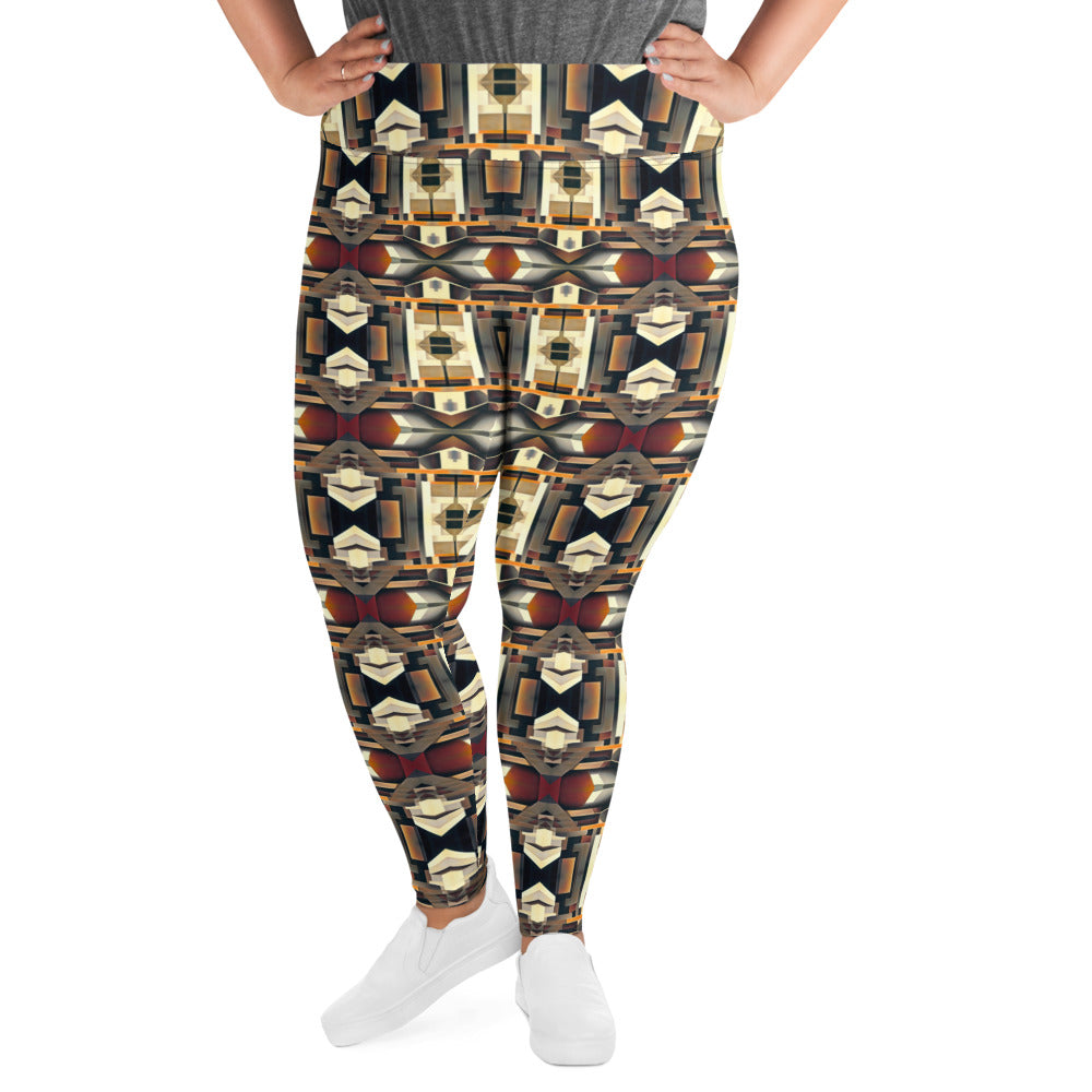 DMV 0247 Geo Boho All-Over Print Plus Size Leggings