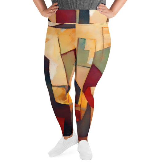 DMV 0251 Abstract Art All-Over Print Plus Size Leggings