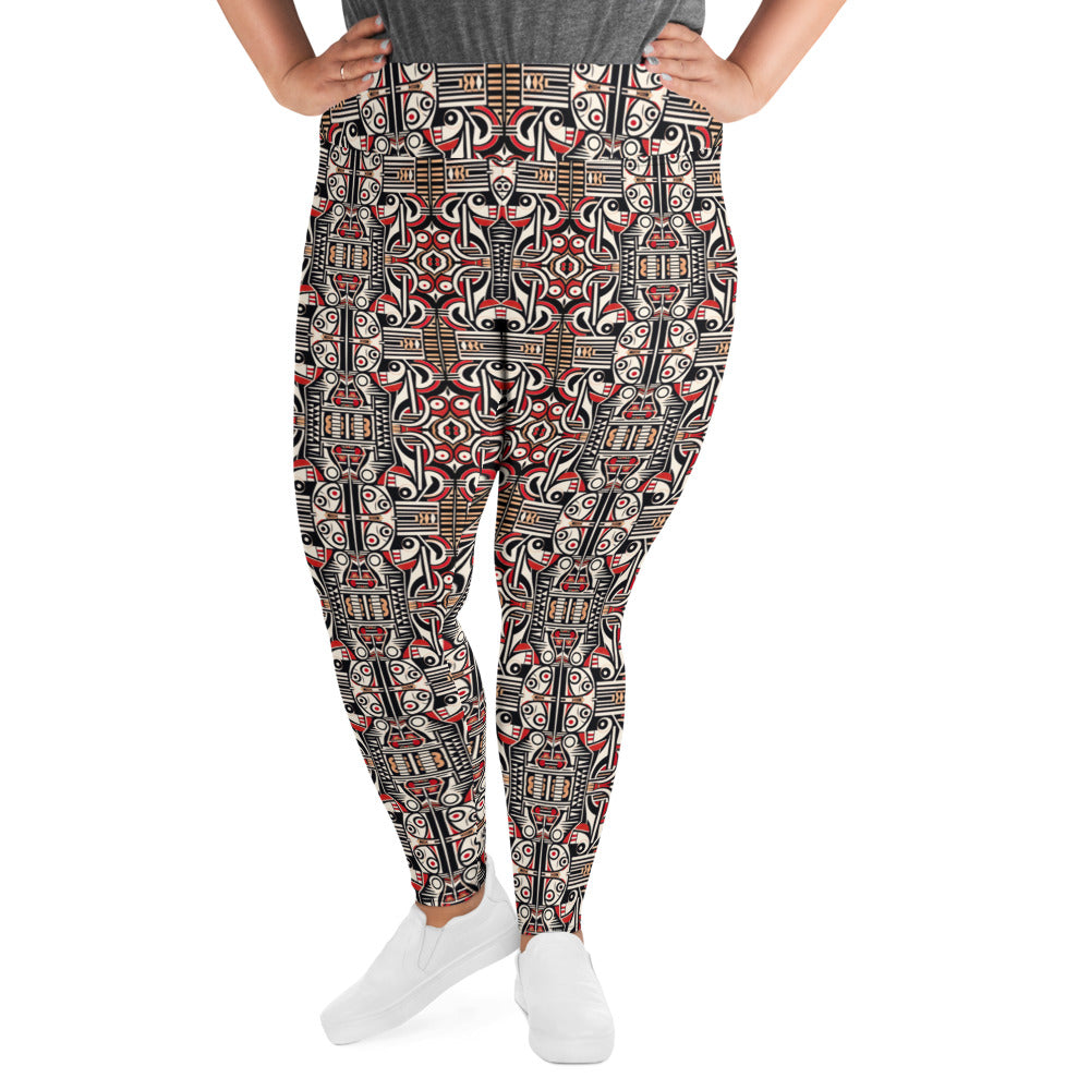 DMV 0161 Chic Boho All-Over Print Plus Size Leggings