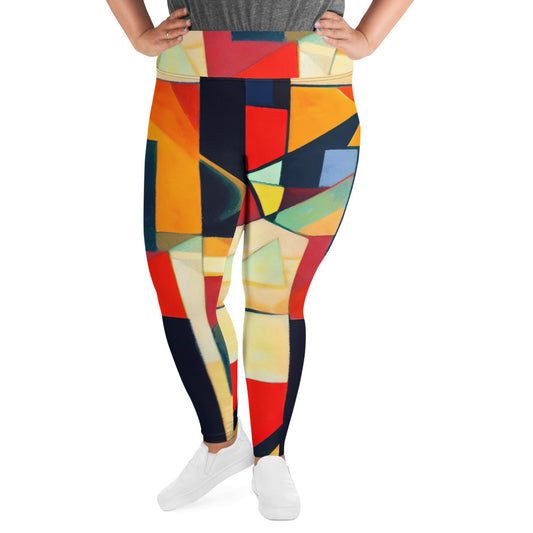 DMV 0096 Abstract Art All-Over Print Plus Size Leggings