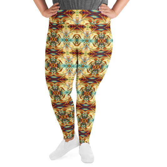 DMV 0123 Chic Boho All-Over Print Plus Size Leggings