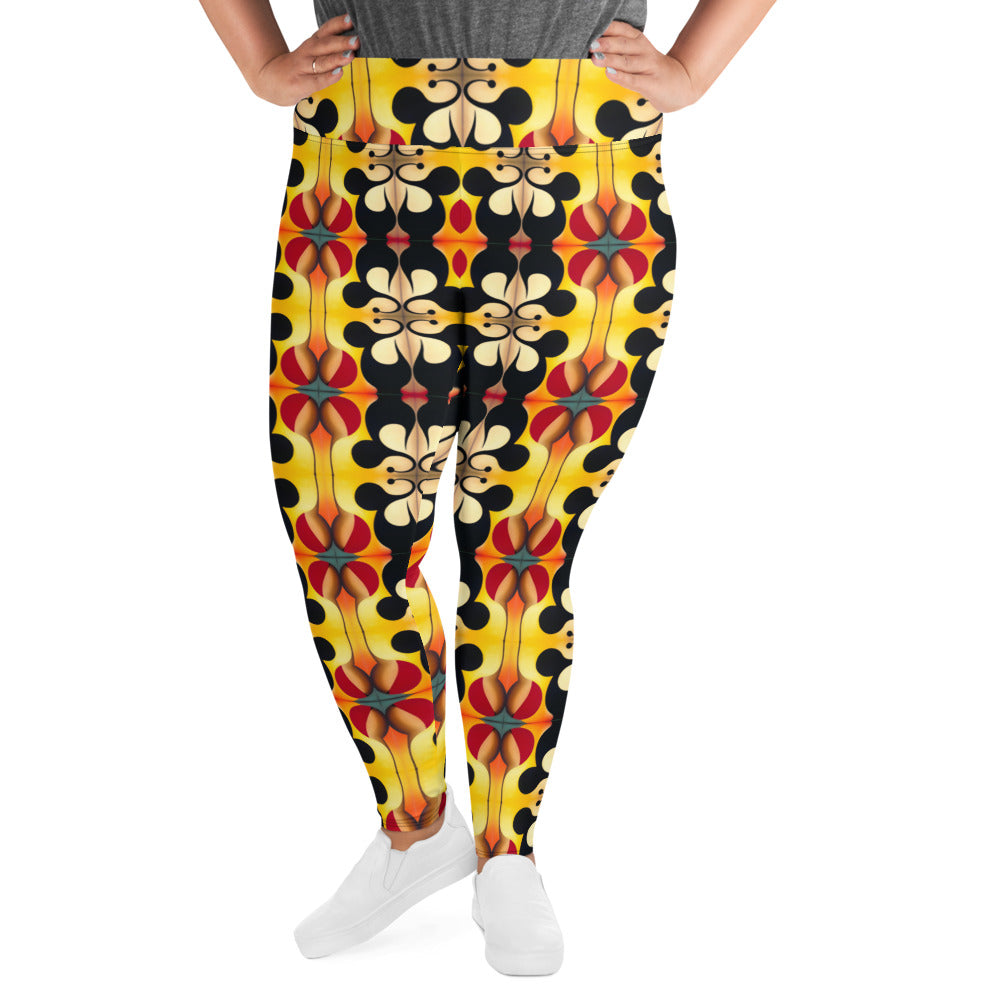 DMV 0215 Vintage Artsy All-Over Print Plus Size Leggings