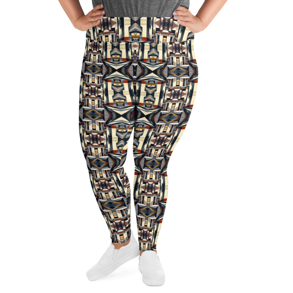 DMV 0133 Conceptual Artsy All-Over Print Plus Size Leggings