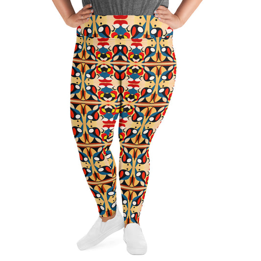 DMV 0148 Vintage Artsy All-Over Print Plus Size Leggings