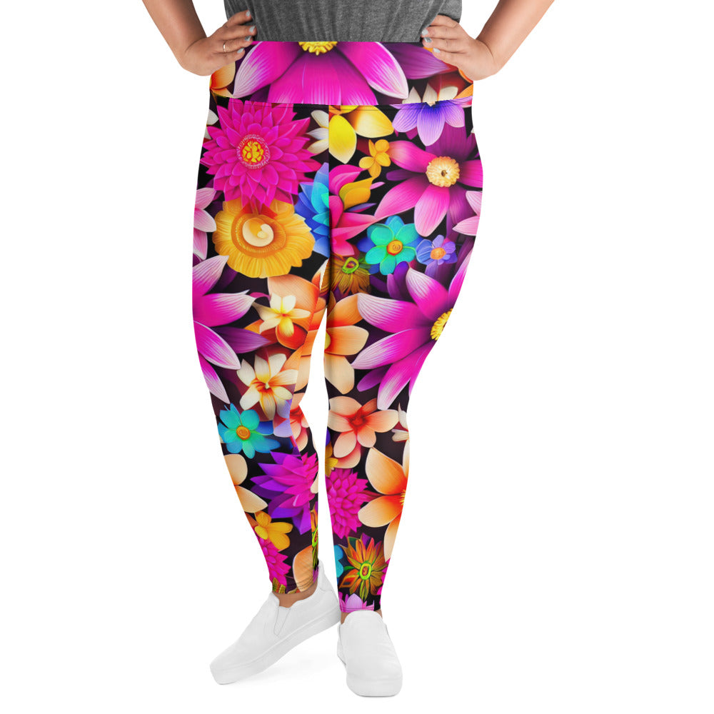 DMV 0136 Floral All-Over Print Plus Size Leggings