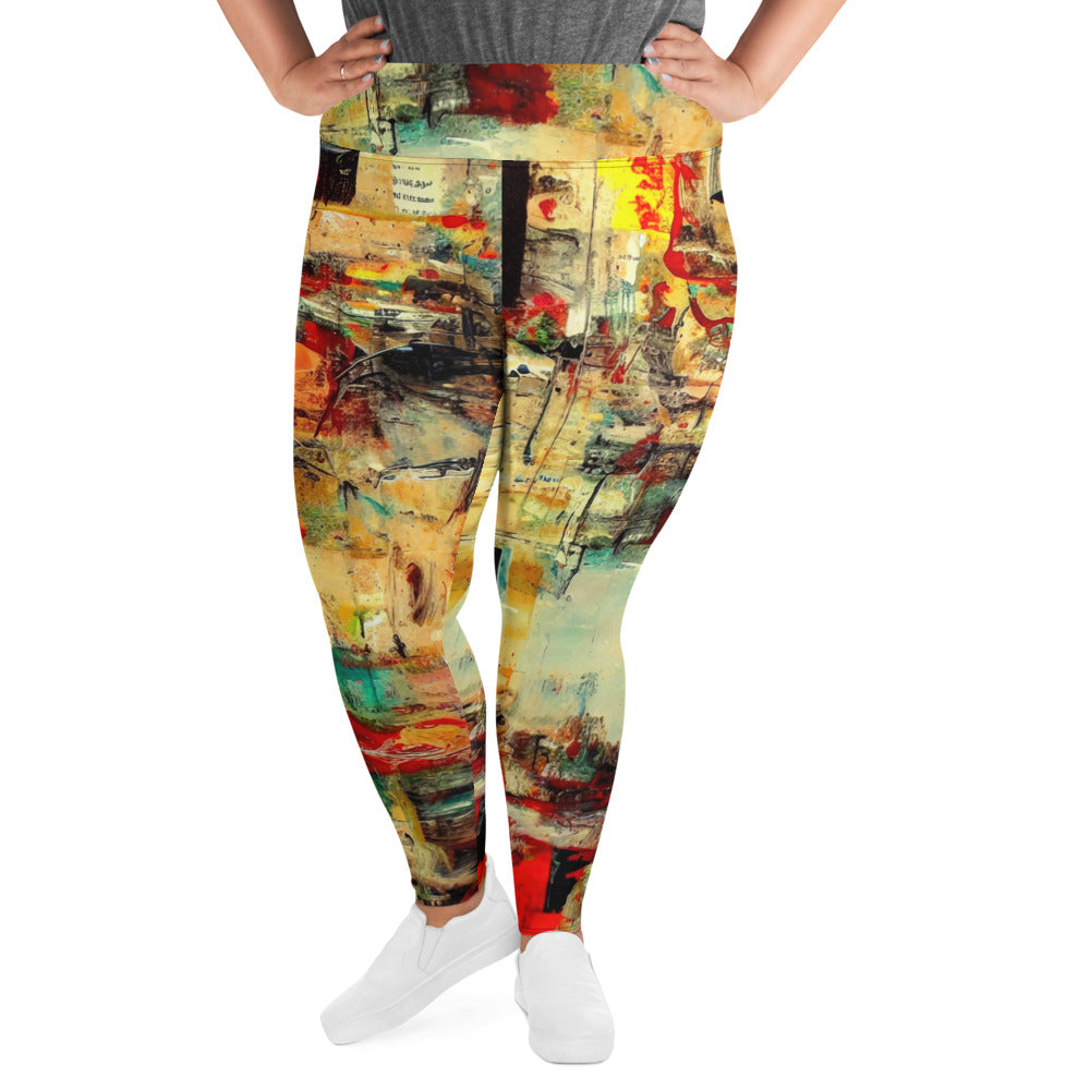 DMV 0132 Avant Garde All-Over Print Plus Size Leggings