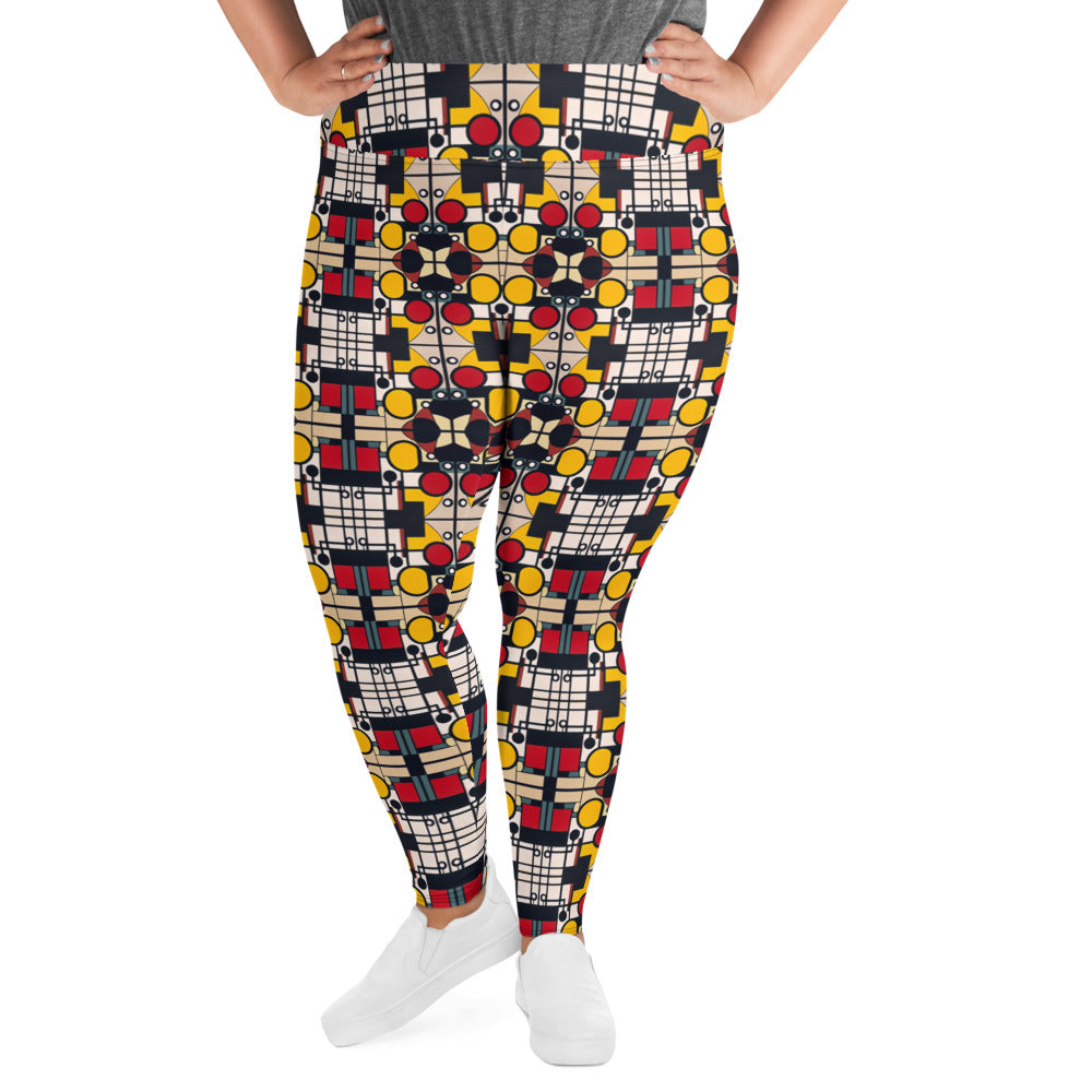 DMV 0142 Geo Boho All-Over Print Plus Size Leggings