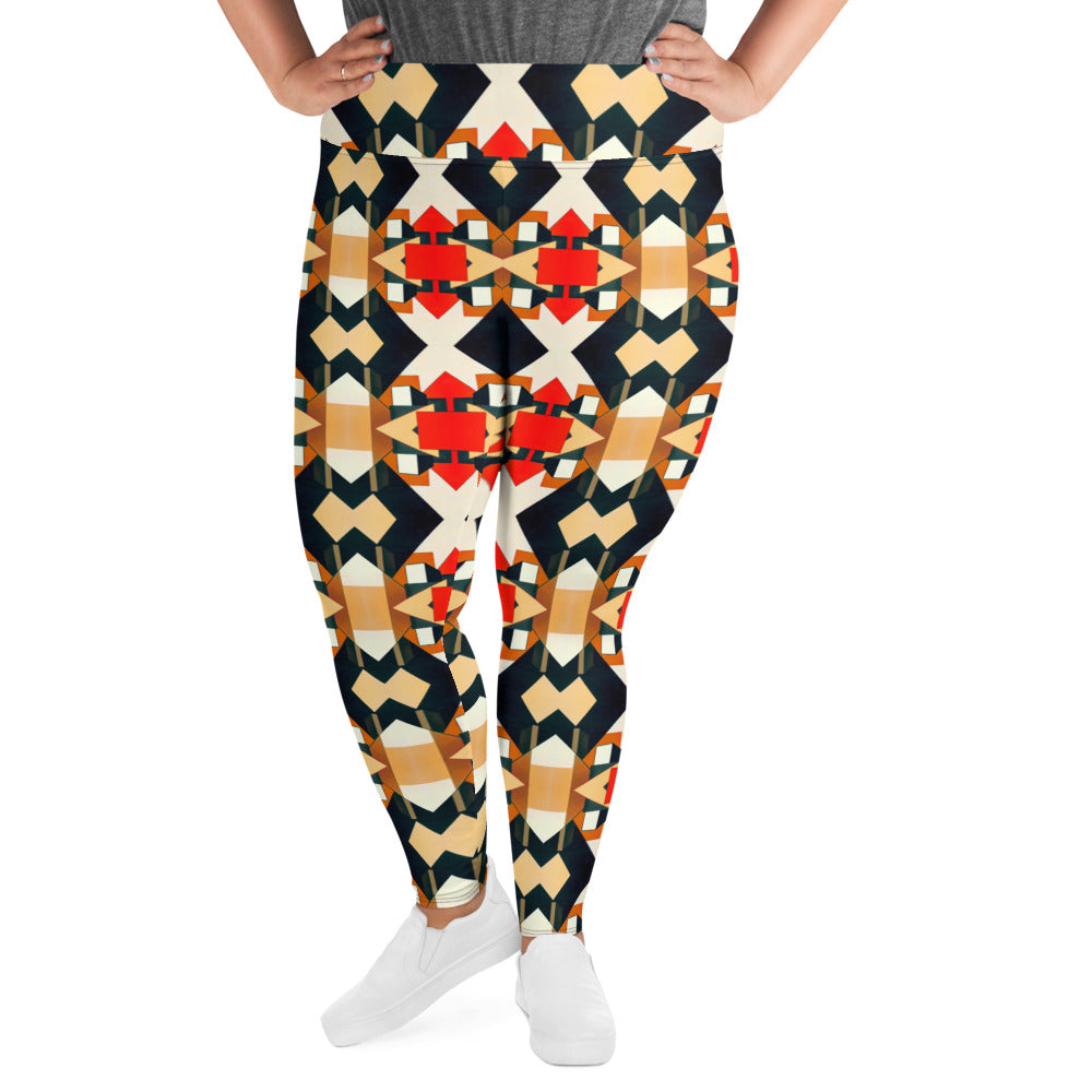 DMV 0138 Geo Boho All-Over Print Plus Size Leggings