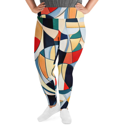 DMV 0144 Abstract Art All-Over Print Plus Size Leggings