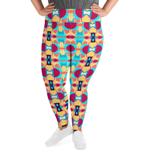 DMV 0134 Vintage Artsy All-Over Print Plus Size Leggings