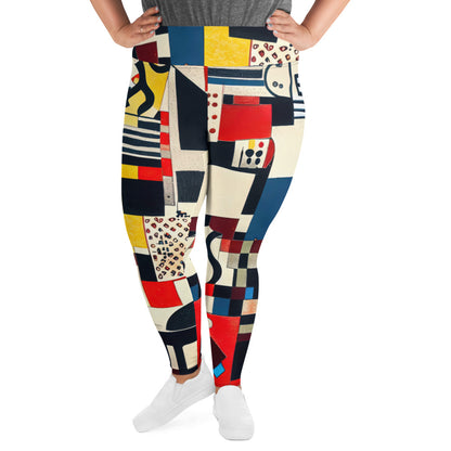 DMV 0141 Retro Art All-Over Print Plus Size Leggings