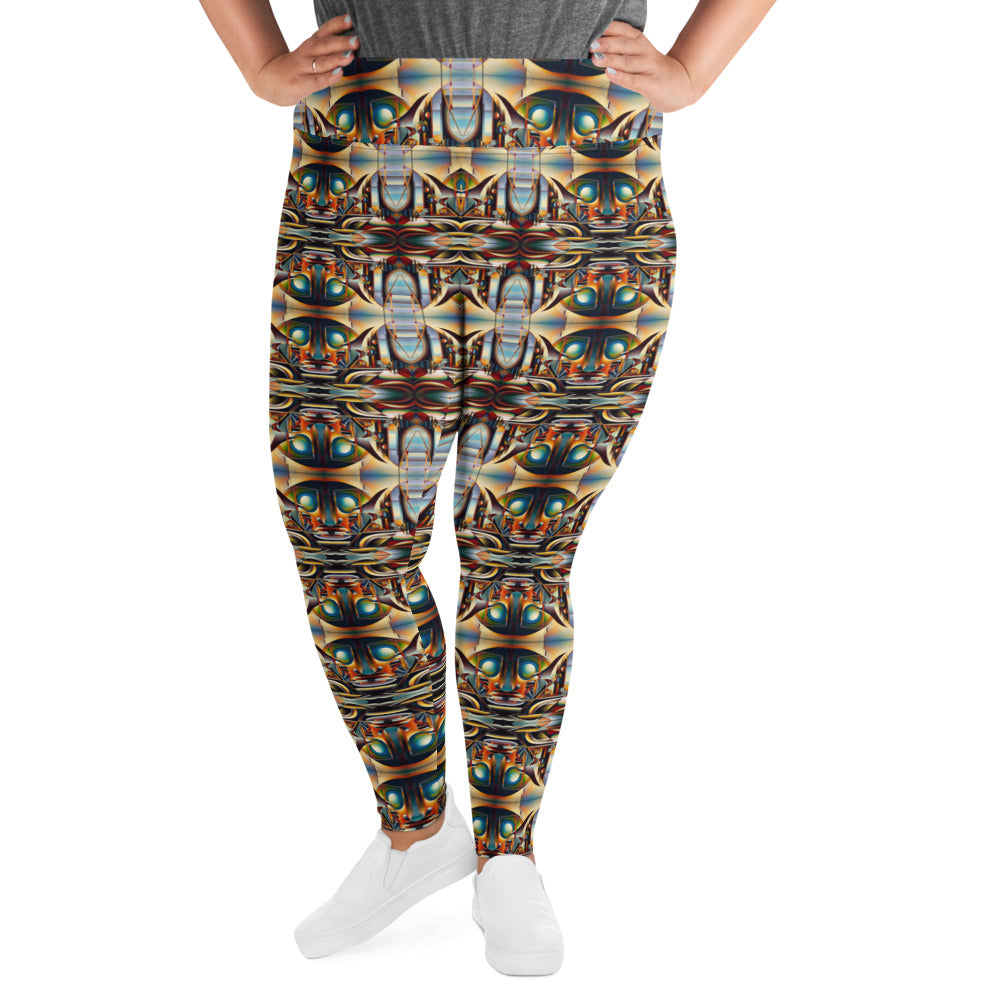 DMV 0135 Conceptual Artsy All-Over Print Plus Size Leggings