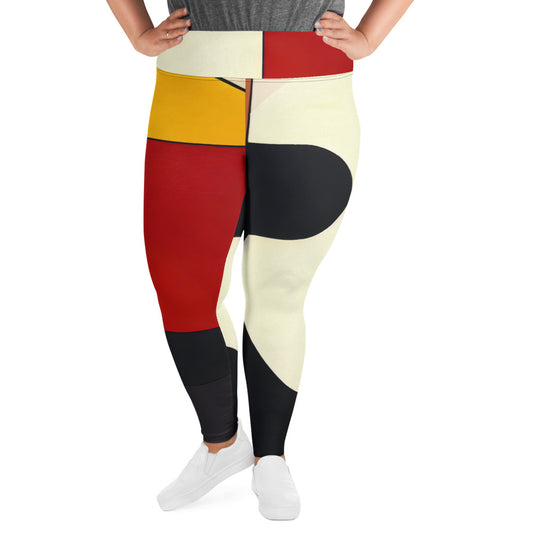 DMV 1354 Abstract Art All-Over Print Plus Size Leggings