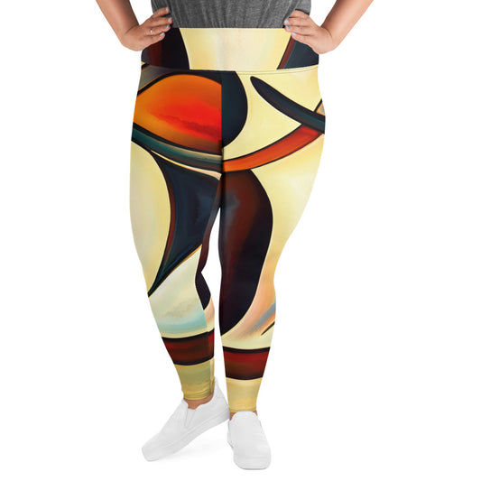 DMV 0181 Abstract Art All-Over Print Plus Size Leggings