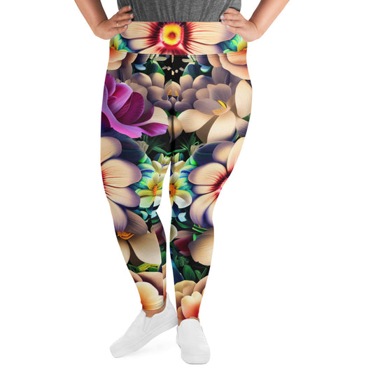 DMV 0206 Floral All-Over Print Plus Size Leggings