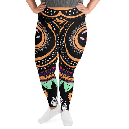 DMV 0180 Boho All-Over Print Plus Size Leggings