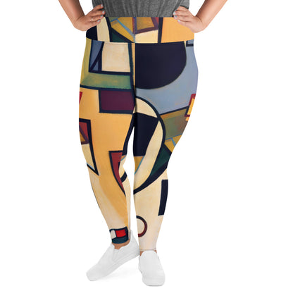 DMV 0168 Abstract Art All-Over Print Plus Size Leggings