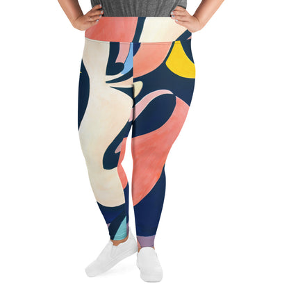 DMV 0175 Abstract Art All-Over Print Plus Size Leggings