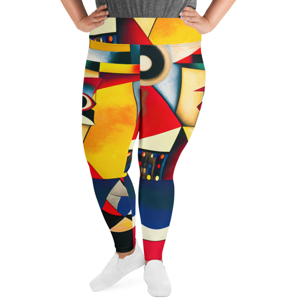 DMV 0187 Retro Art All-Over Print Plus Size Leggings