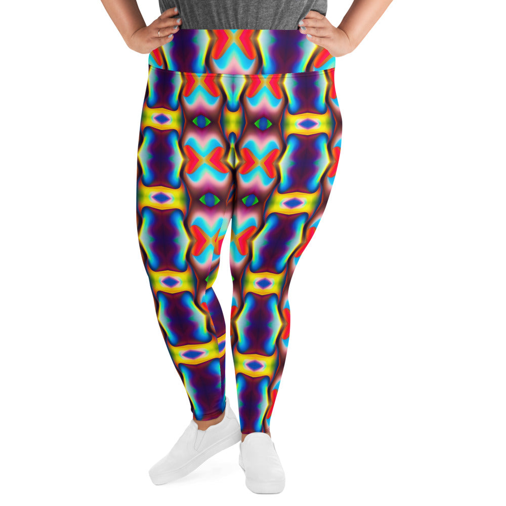 DMV 1350 Psy Artsy All-Over Print Plus Size Leggings