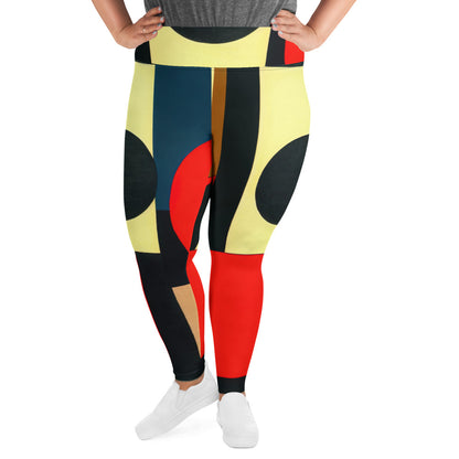 DMV 1351 Abstract Art All-Over Print Plus Size Leggings