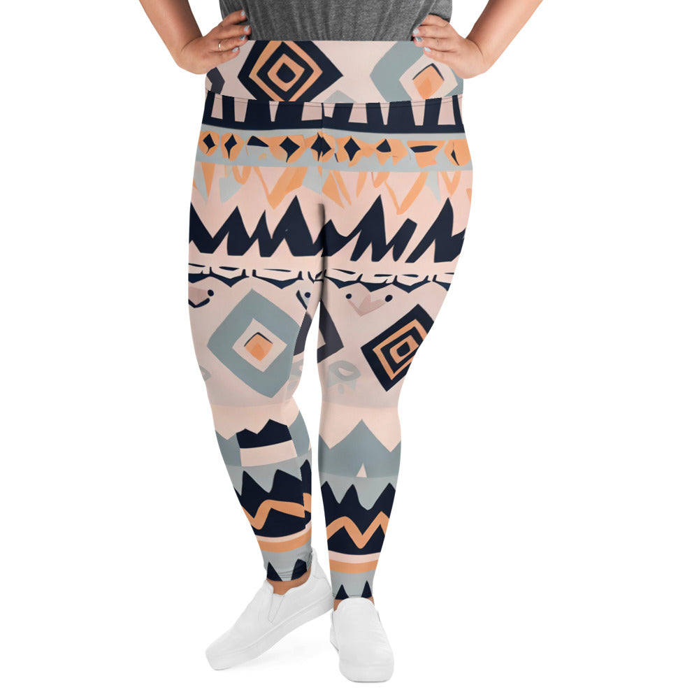 DMV 1345 Boho All-Over Print Plus Size Leggings