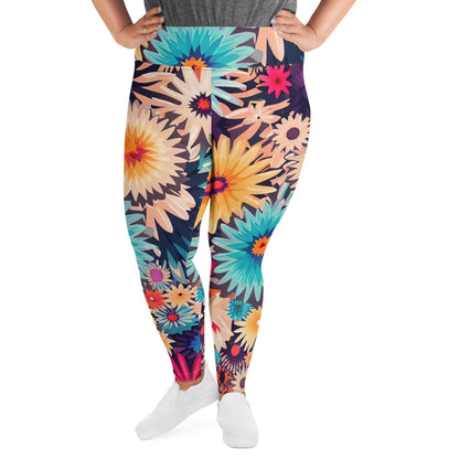 DMV 0404 Floral All-Over Print Plus Size Leggings