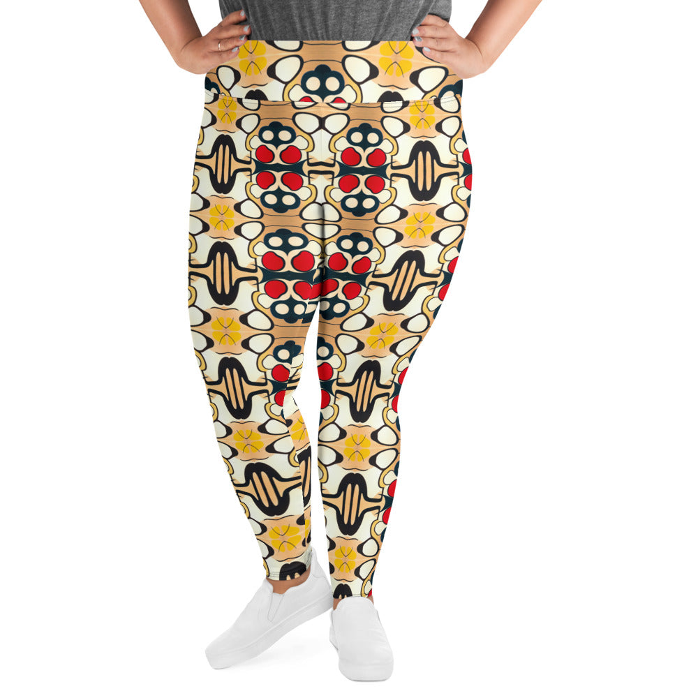 DMV 0204 Vintage Artsy All-Over Print Plus Size Leggings