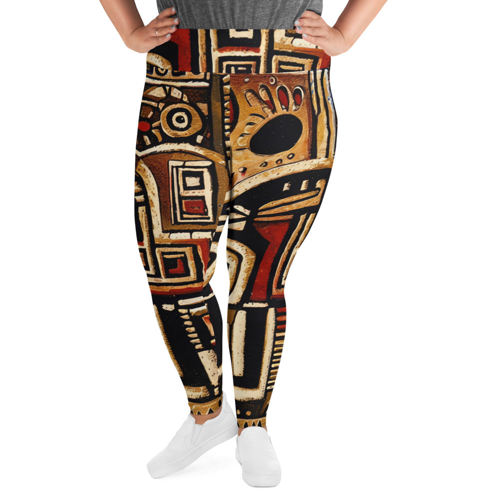 DMV 1521 Retro Art All-Over Print Plus Size Leggings