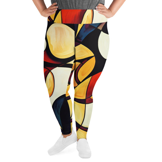 DMV 0195 Retro Art All-Over Print Plus Size Leggings